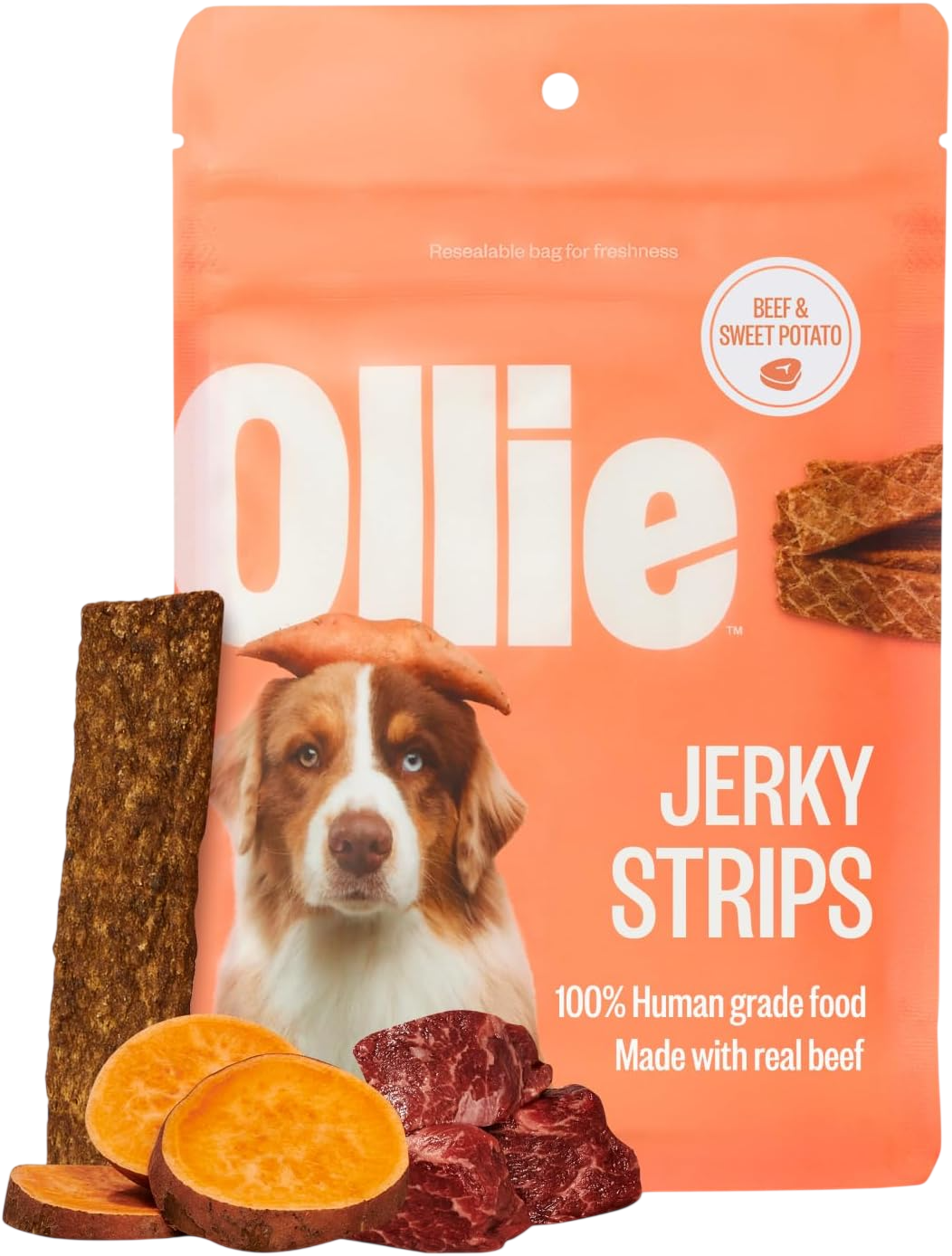 Beef & Sweet Potato Jerky Dog Treats by Ollie